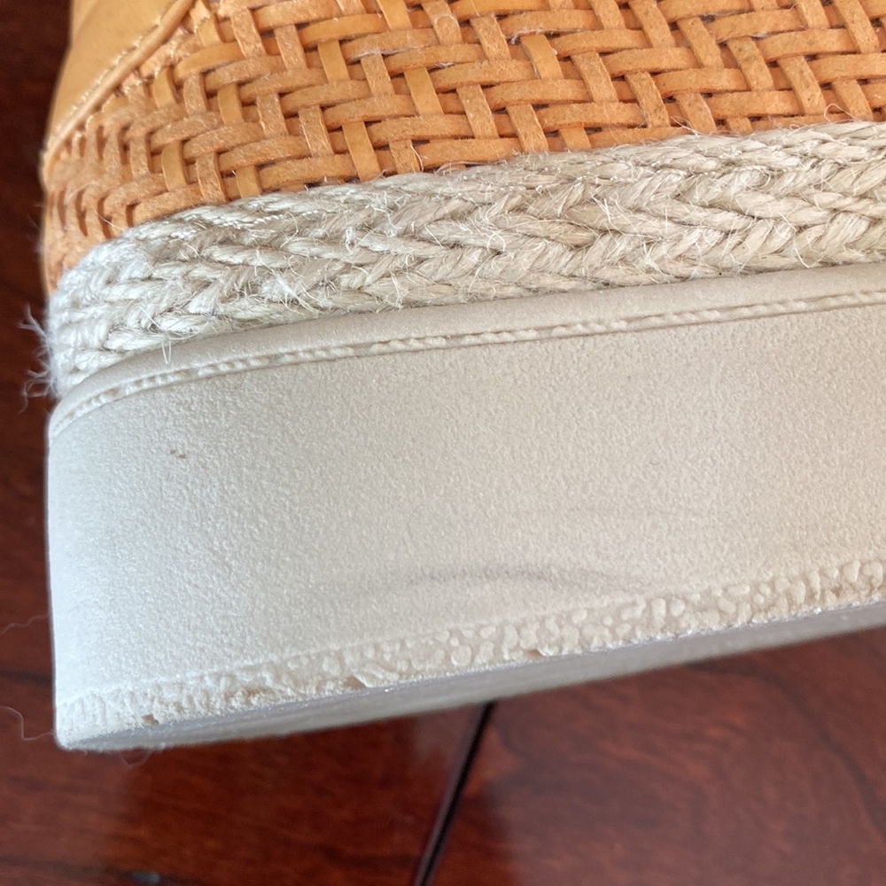 Franco Sarto Hyria Orange 7 Sporty Casual Boho Woven Leather Platform Sneakers - Picture 11 of 13
